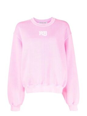 Alexander Wang Pink Crewneck with White Logo Print